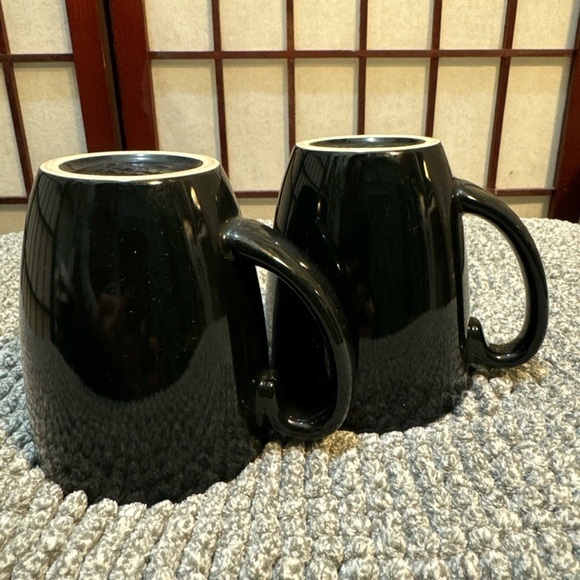 Corelle Stoneware Black Coffee Cups Mugs Set of 2 - Picture 8 of 15
